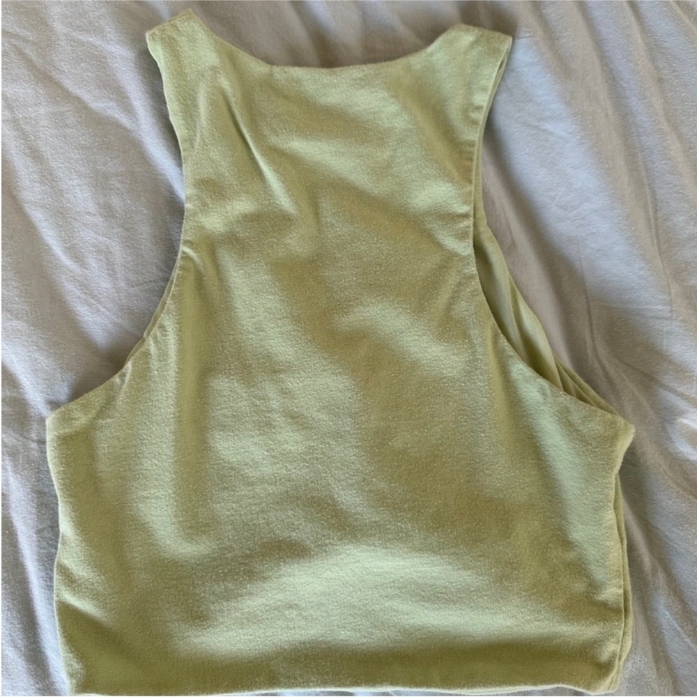 Princess Polly Sage Ruched Crop Tank - Picture 3 of 4